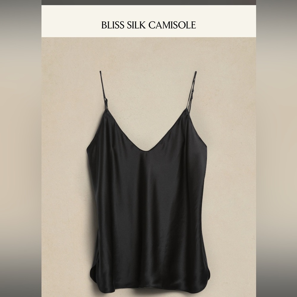 Banana Republic Bliss Silk Camisole Black Size Medium